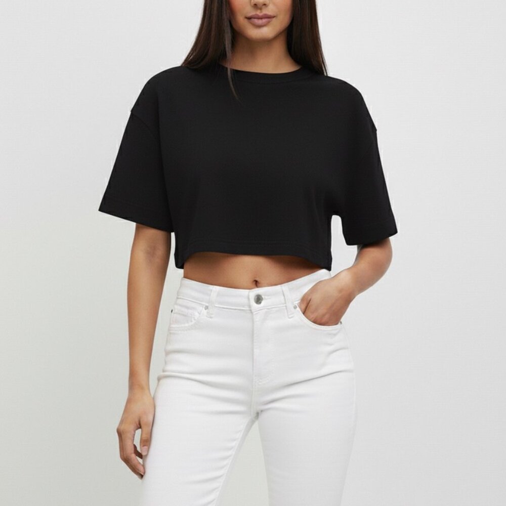 Abercrombie & Fitch Black T-Shirt | Women’s Size Medium | Thick Warm Fabric